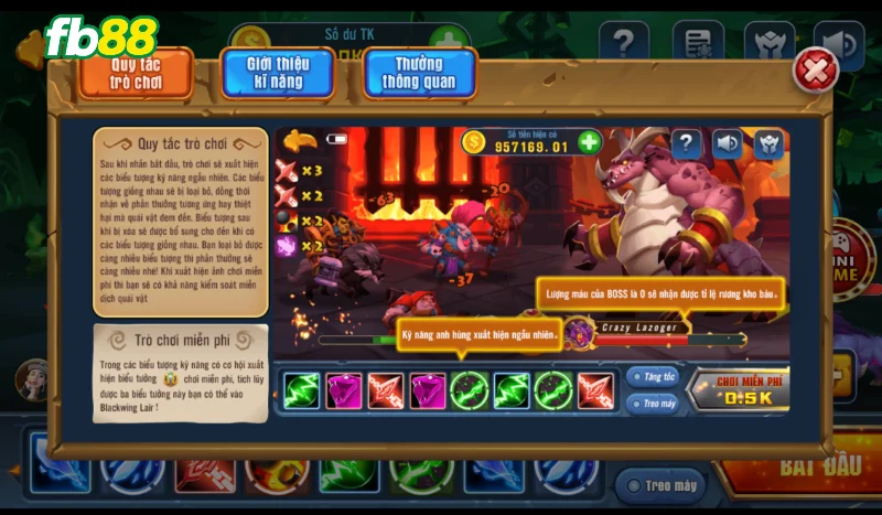 Giao diện bố cục ma thú wow FB88